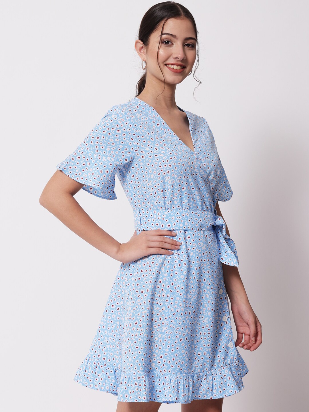 

CHARMGAL Floral Crepe Dress, Blue