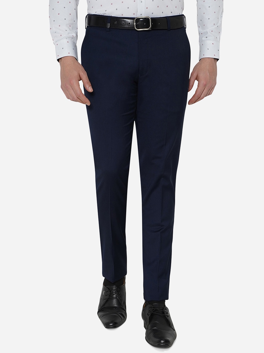 

JADE BLUE Men Blue Slim Fit Trousers