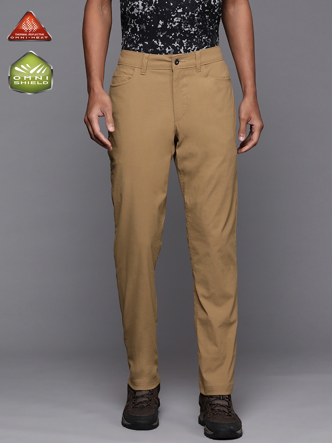

Columbia Men Beige Solid Slim Fit Royce Range Heat Trousers