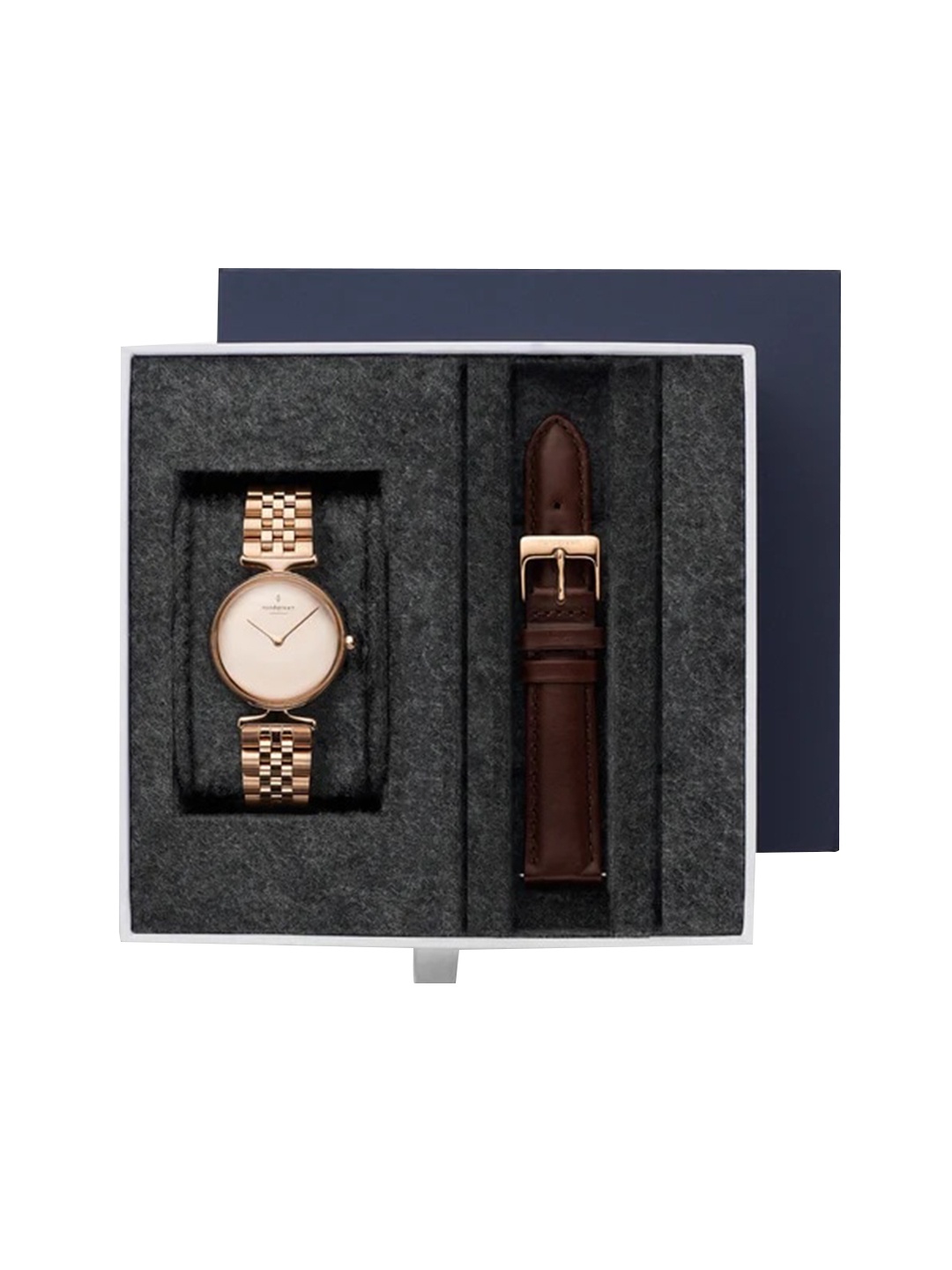 

Nordgreen Women Embellished Dial & Stainless Steel Wrap Around Straps Watch, Rose gold