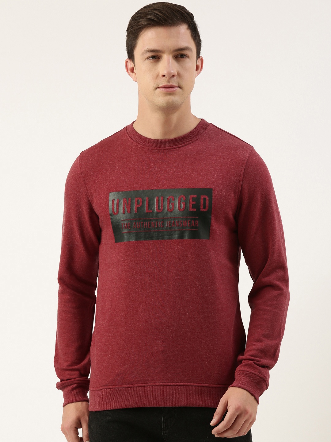 

Peter England Men Typography Printed Sweatshirt, Maroon