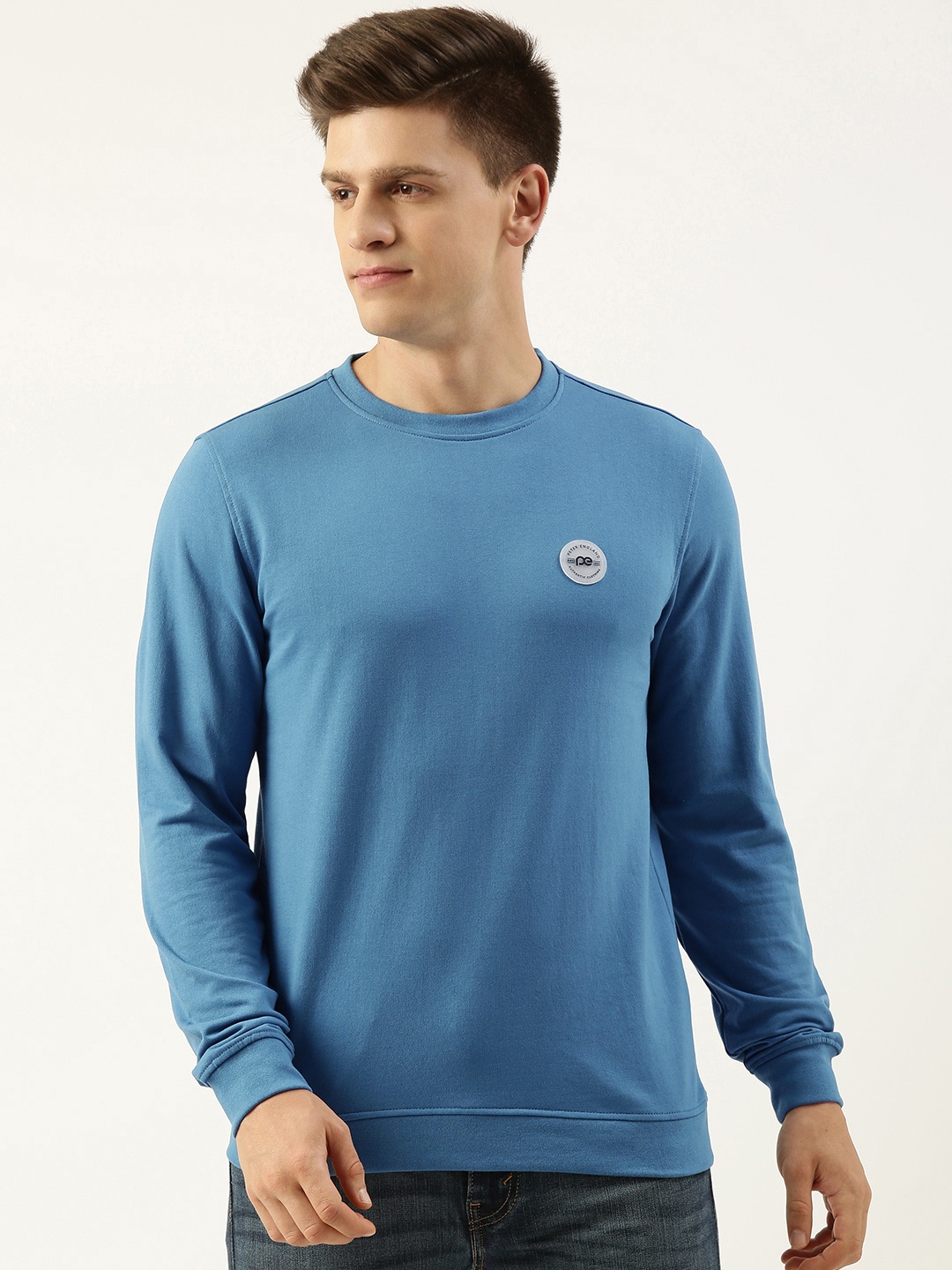 

Peter England Men Printed Sweatshirt, Blue