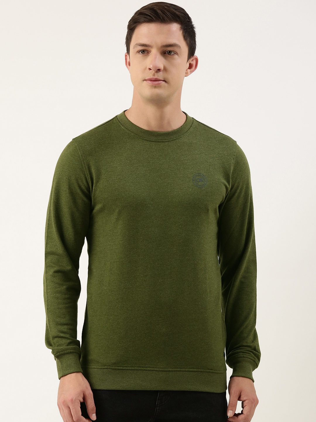 

Peter England Men Solid Sweatshirt, Olive