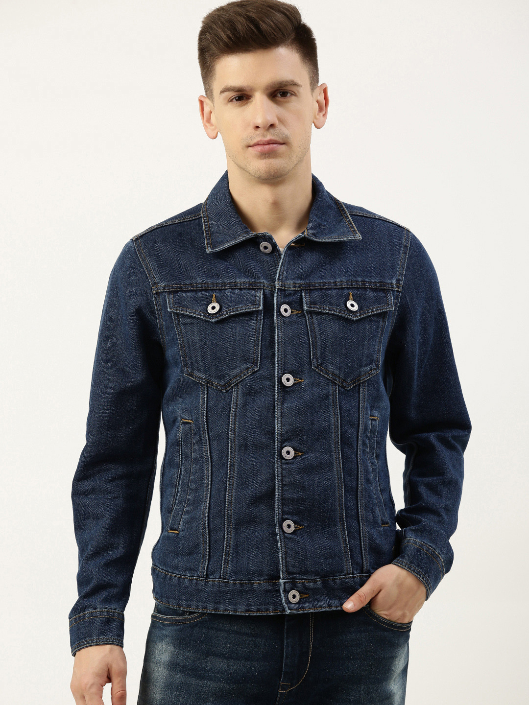 

Peter England Men Blue Denim Jacket