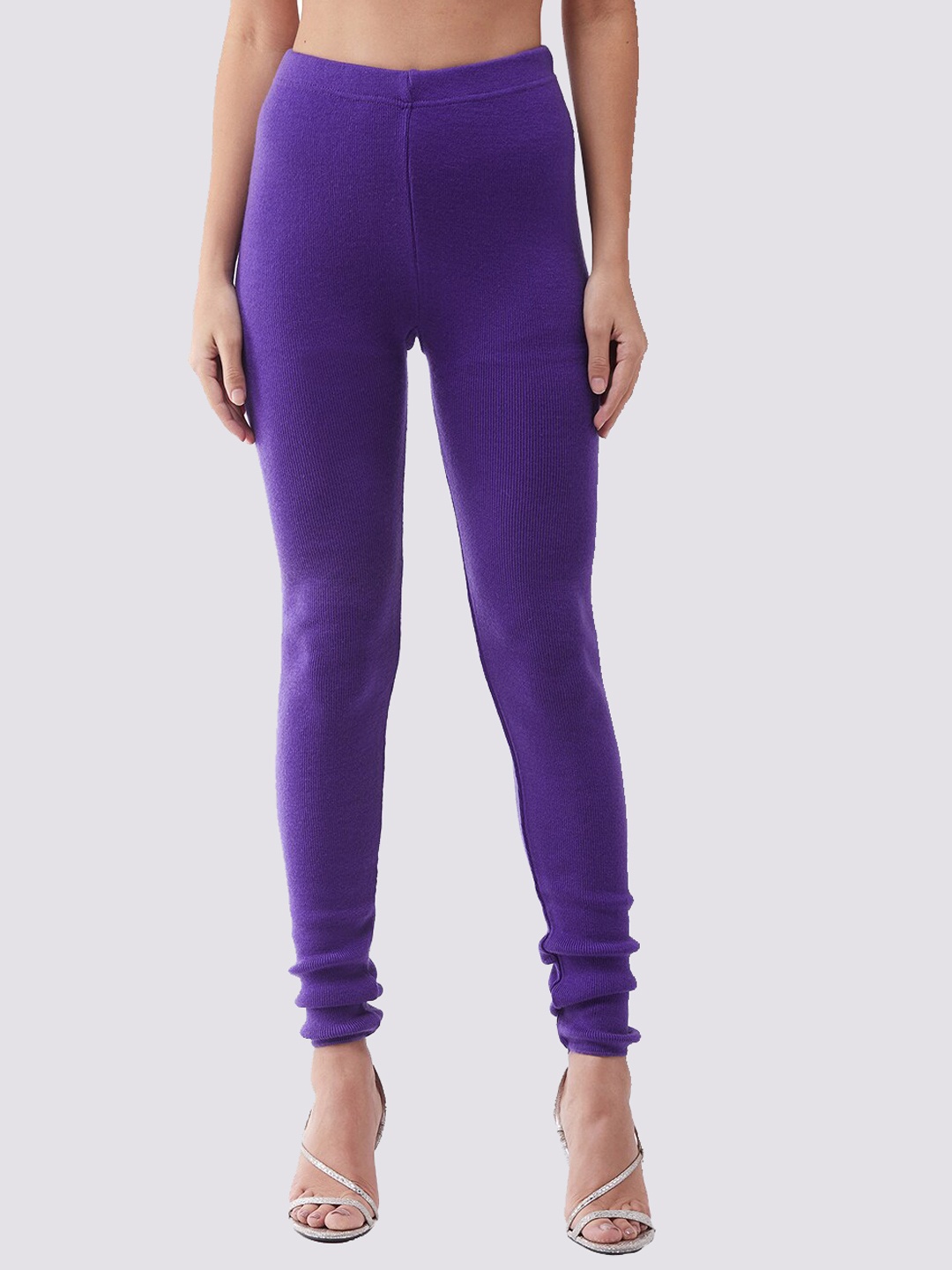 

RVK Women Purple Solid Slim fit Churidar leggings