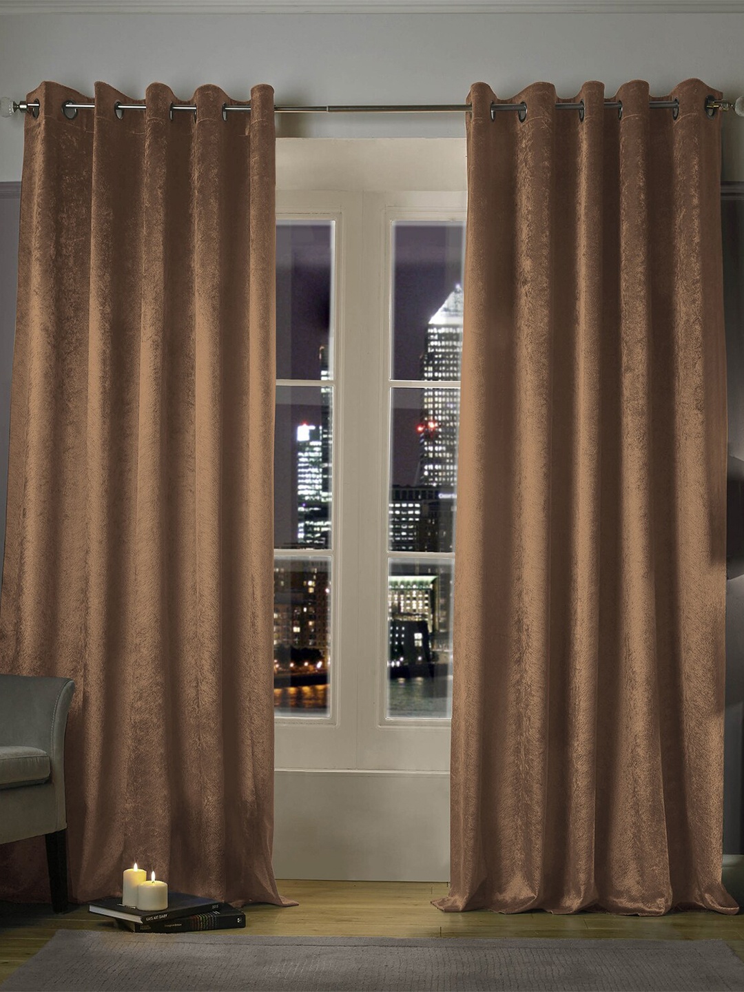 

Home Crayons Camel Brown Set of 2 Long Door Curtain