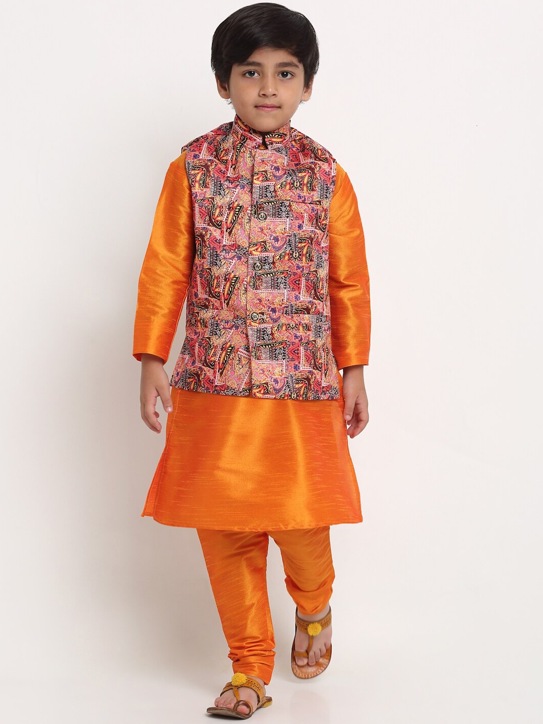 

Benstoke Boys Mustard Yellow Printed Kurta with Pyjama