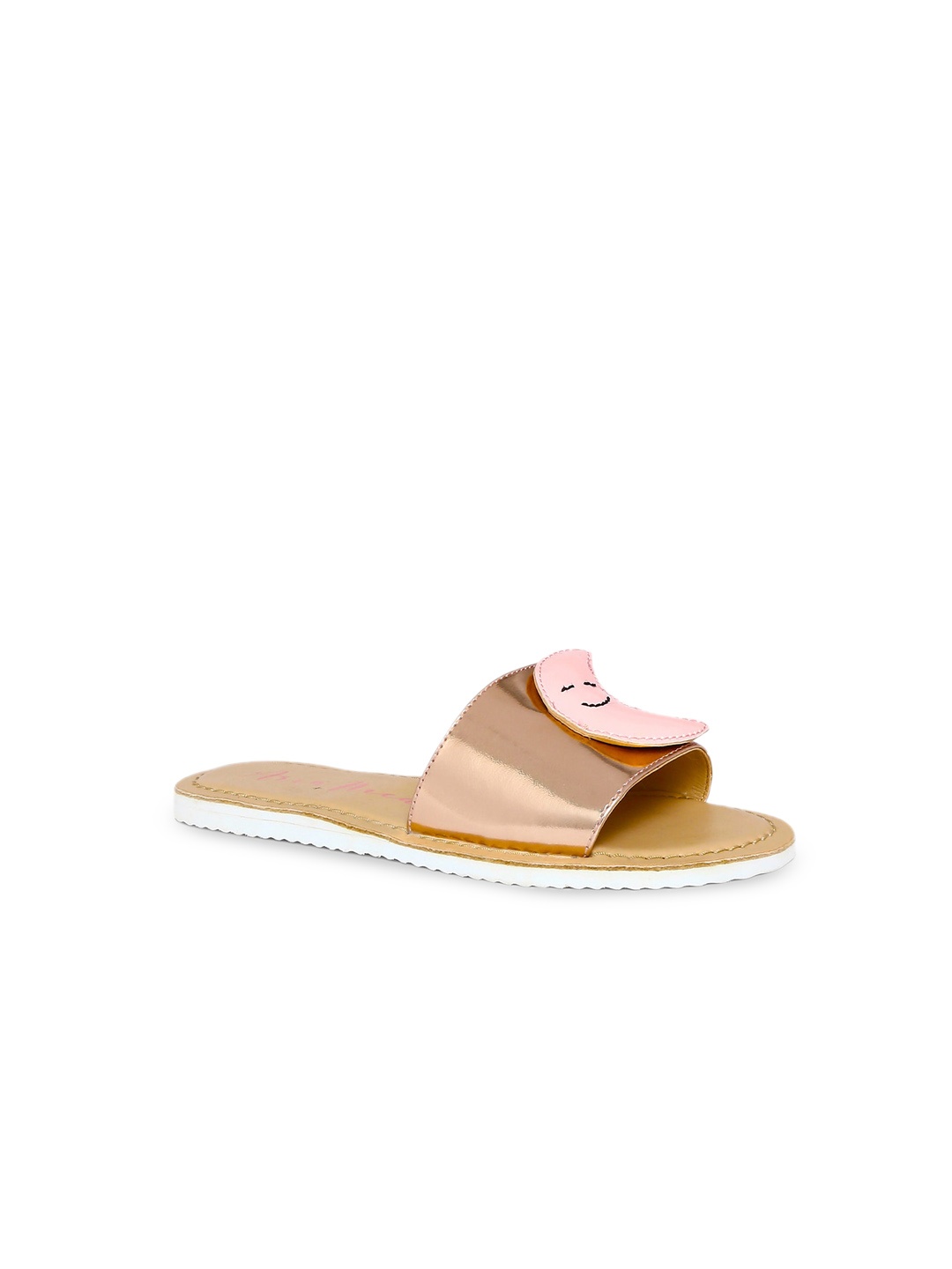 

Aria Nica Girls Peach-Coloured Solid Open Toe Flats