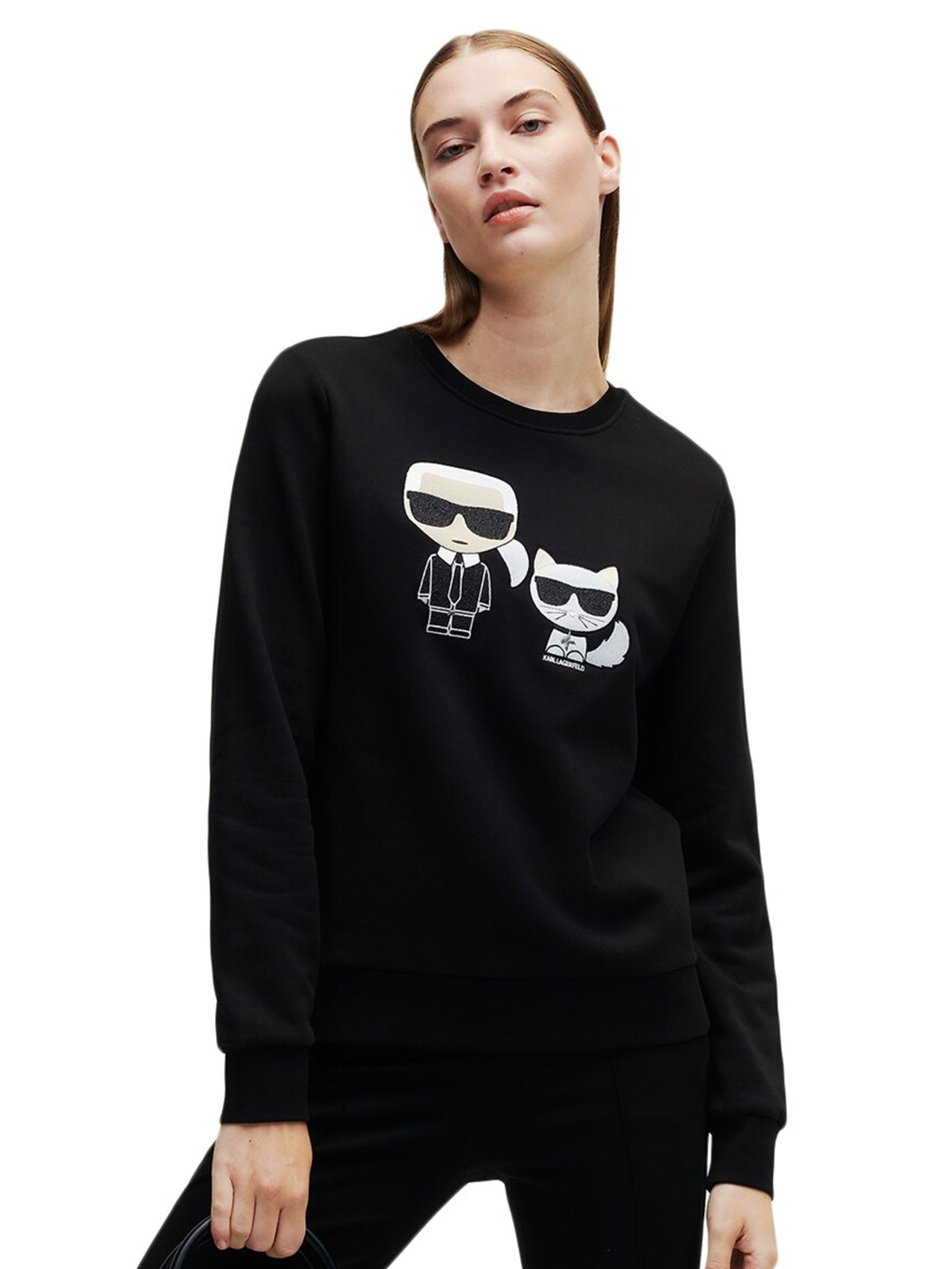 

Karl Lagerfeld Women Black Printed Sweatshirt