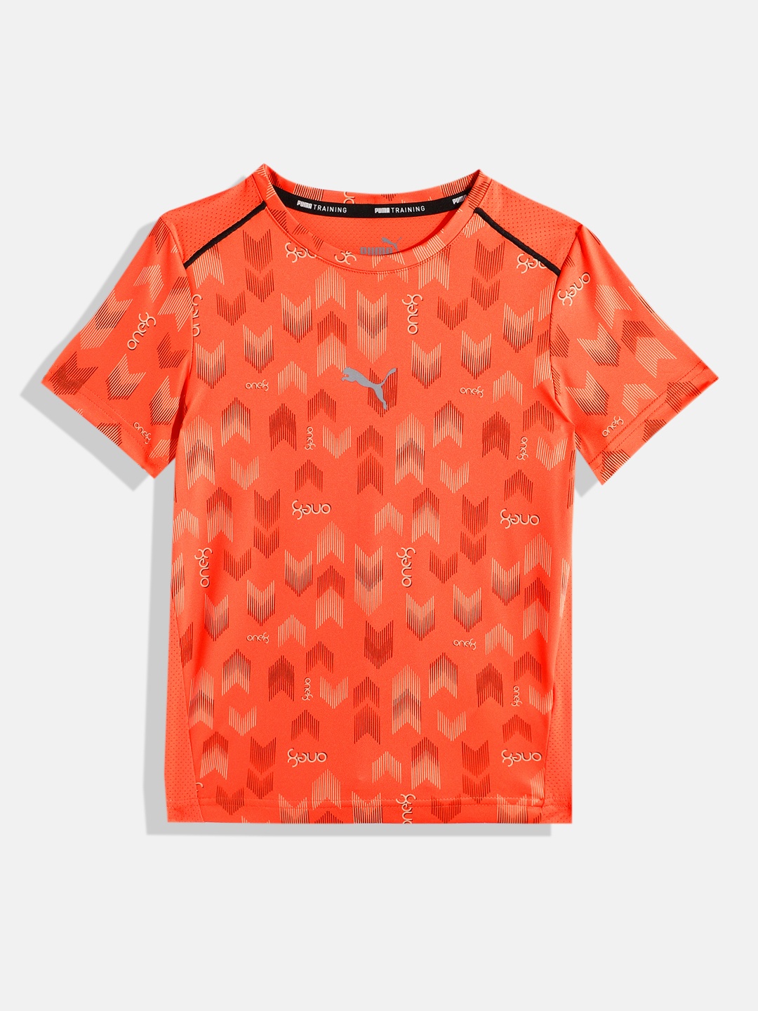 

one8 x PUMA Virat Kohli Boys Geometric Printed dryCELL Relaxed Fit Training T-shirt, Orange