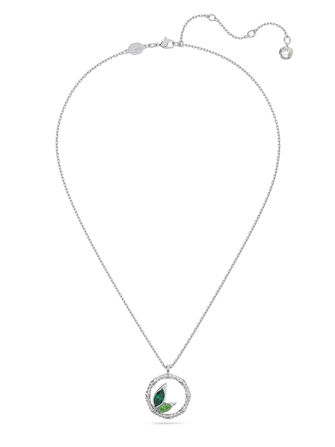 

SWAROVSKI Silver-Toned & Green Rhodium-Plated Necklace