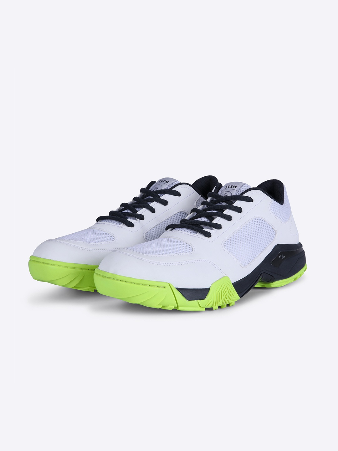 

FLX By Decathlon Men White Lime Rubber Spike Hard Ground Cricket Shoes