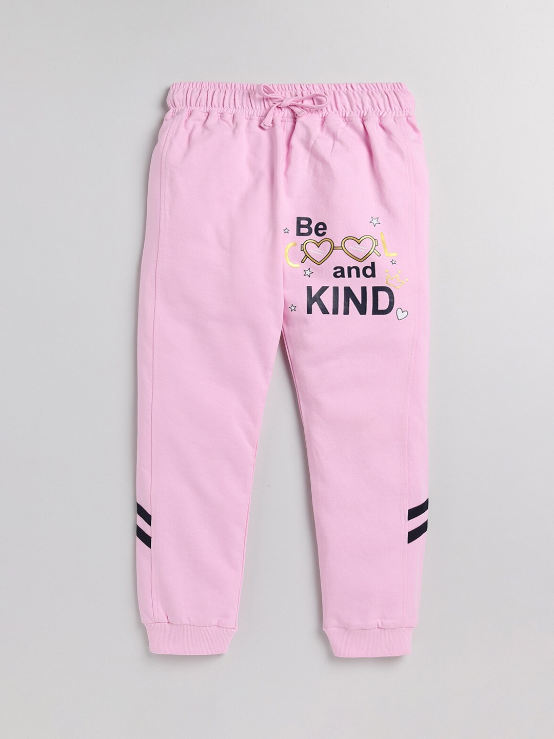 

Nottie Planet Girls Pink Printed Pure Cotton Joggers