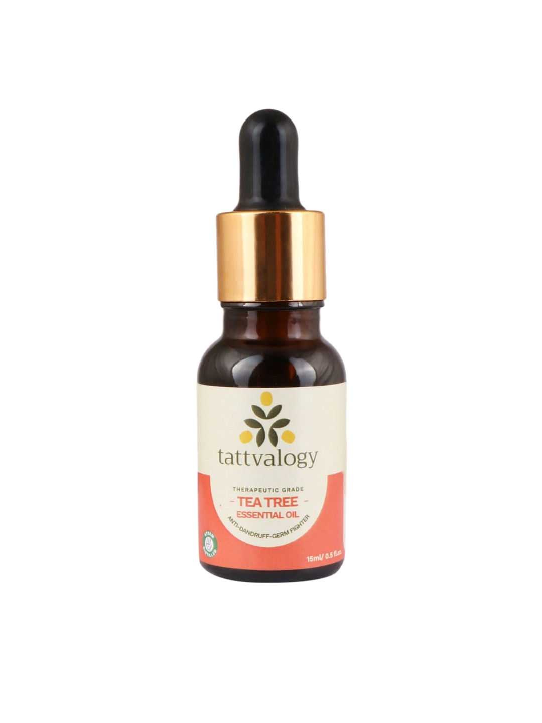 

Tattvalogy Anti-Dandruff Tea Tree Essential Oil Steam Distilled Therapeutic Grade - 15ml, White