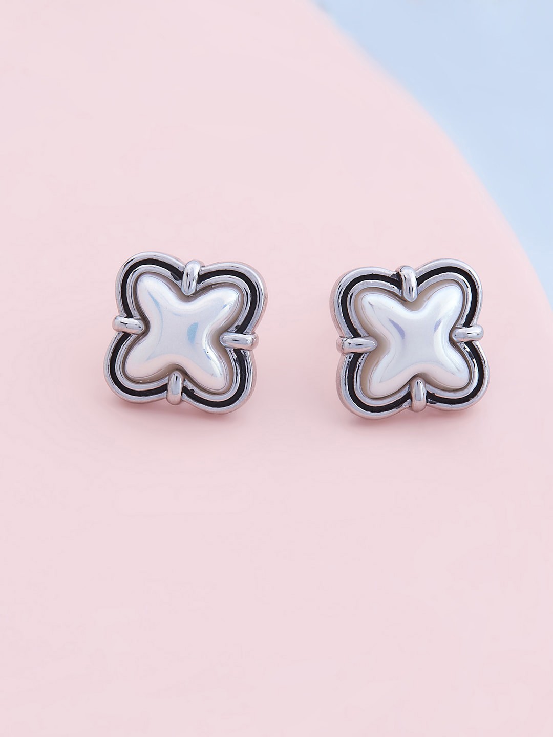 

Kushal's Fashion Jewellery White Quirky Studs Earrings