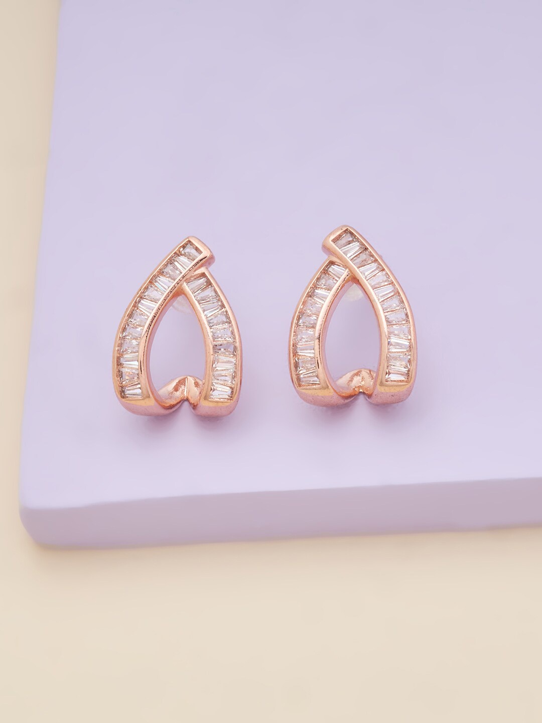 

Kushal's Fashion Jewellery White Contemporary Studs Earrings