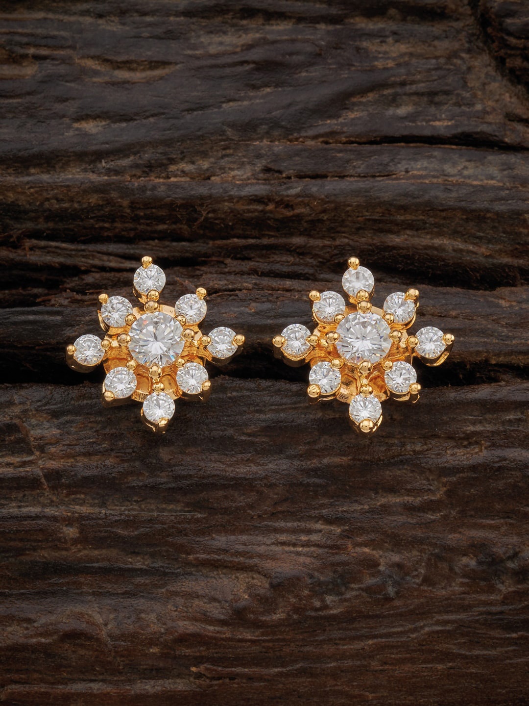 

Kushal's Fashion Jewellery Gold Plated Floral Studs Earrings, White