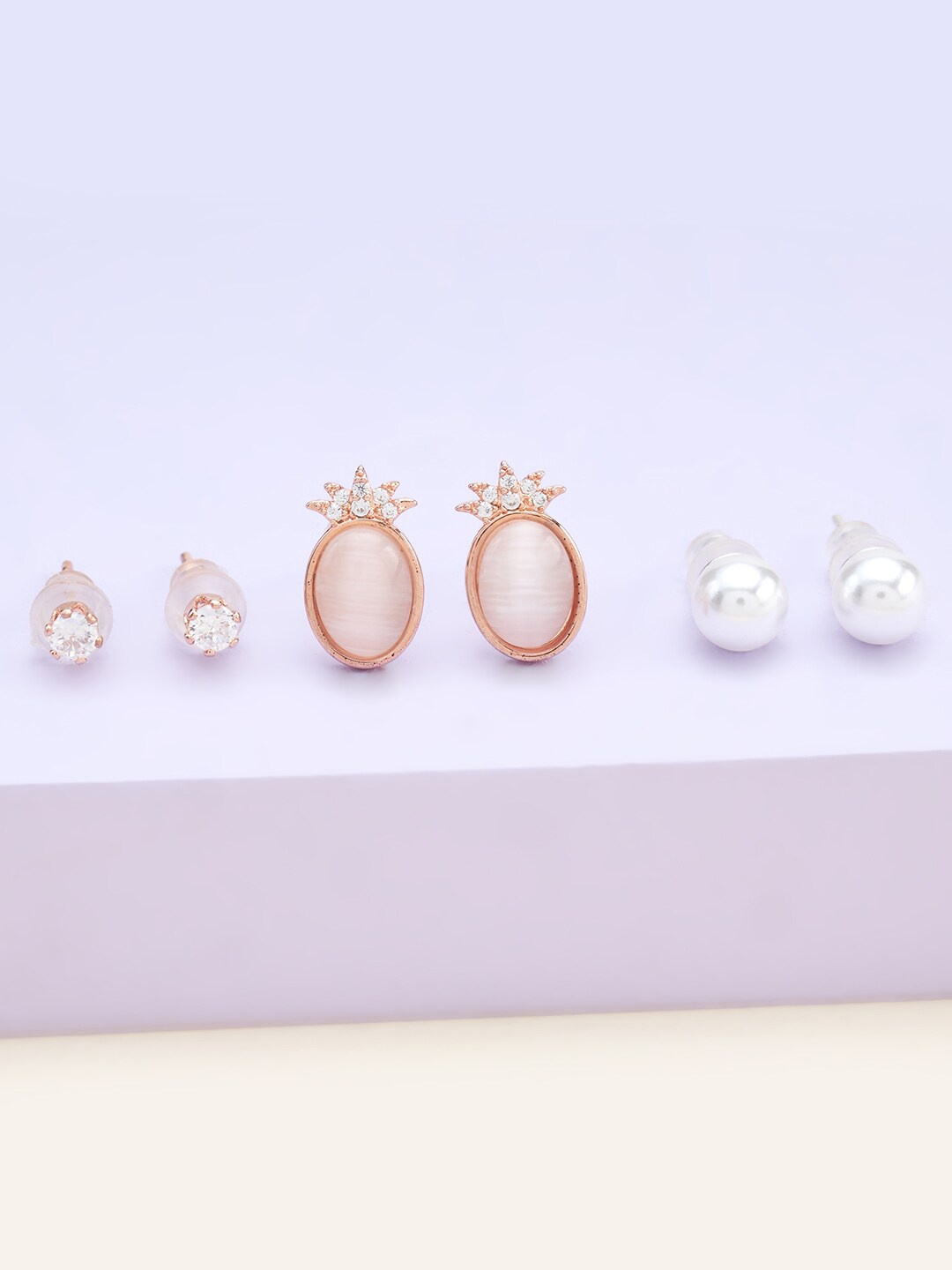 

Kushal's Fashion Jewellery Peach-Coloured Circular Studs Earrings