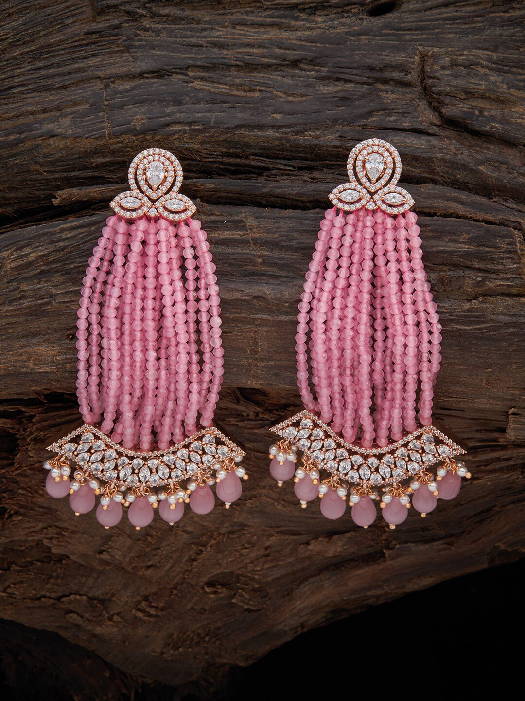 

Kushal's Fashion Jewellery Pink Contemporary Drop Earrings