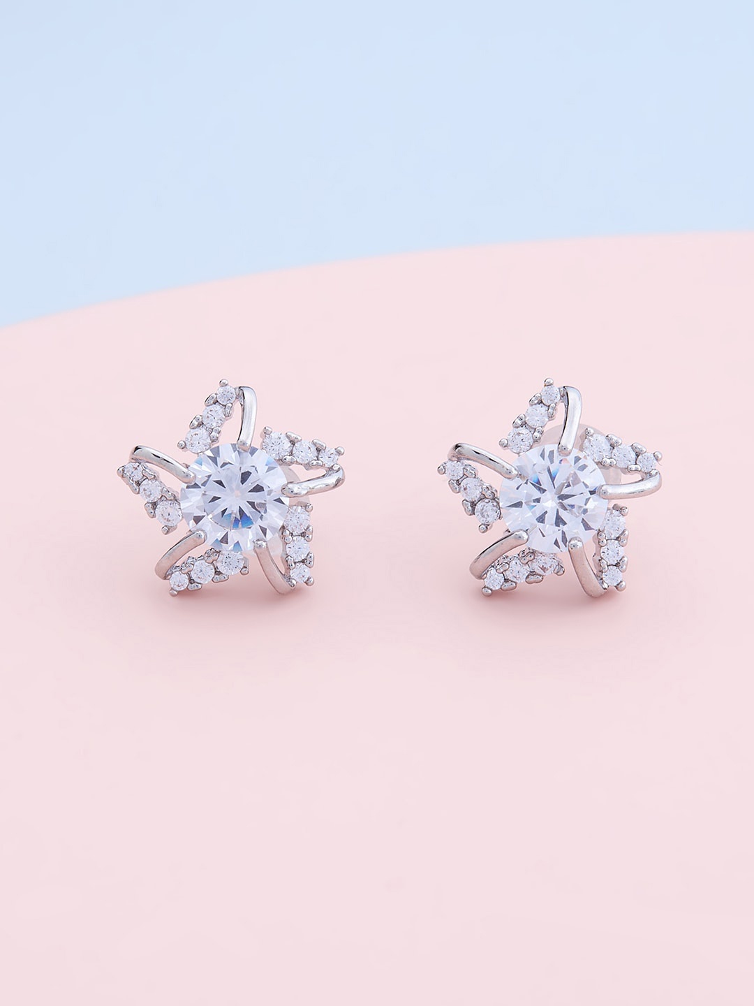 

Kushal's Fashion Jewellery White Floral Studs Earrings