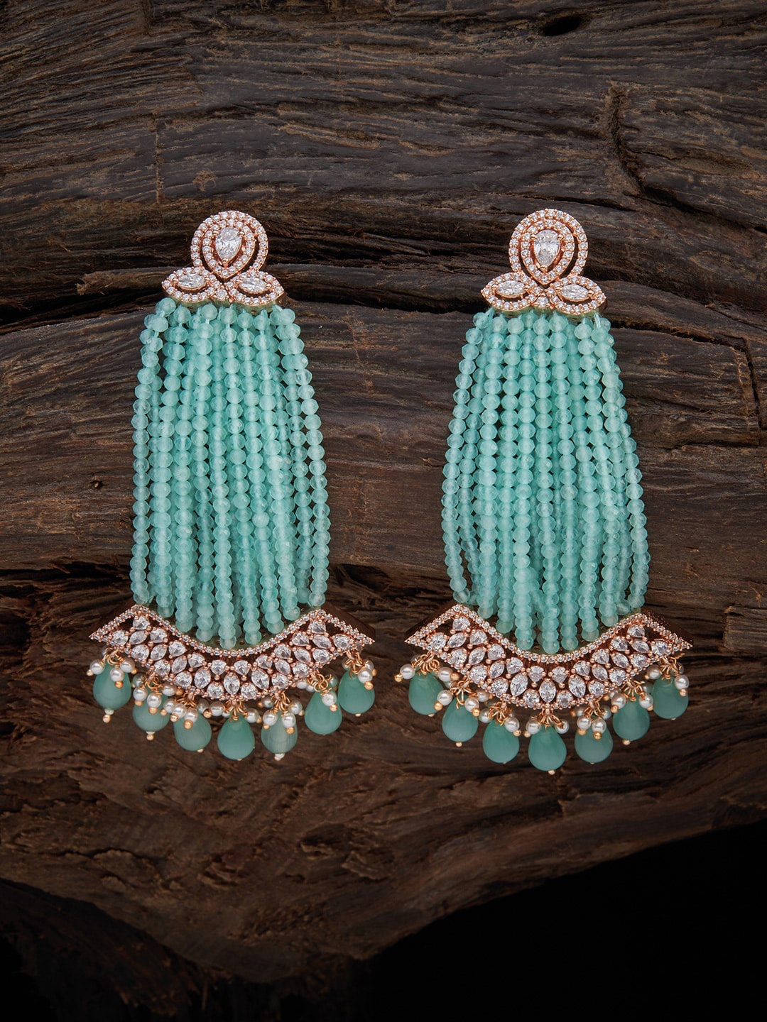 

Kushal's Fashion Jewellery Rose-Gold Plated Contemporary Drop Earrings