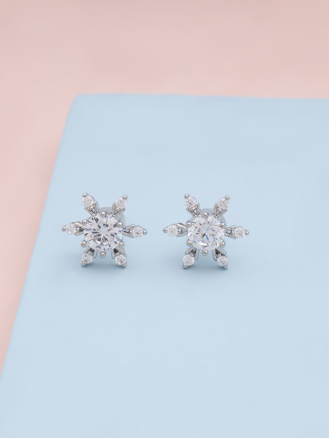 

Kushal's Fashion Jewellery White Floral Studs Earrings
