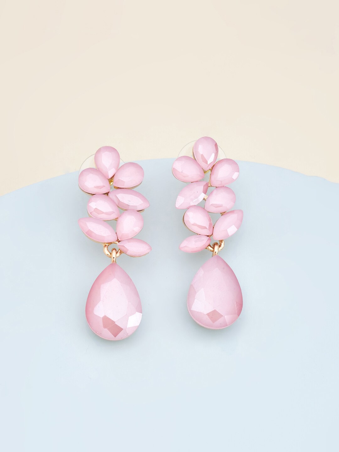 

Kushal's Fashion Jewellery Gold Plated Teardrop Shaped Drop Earrings
