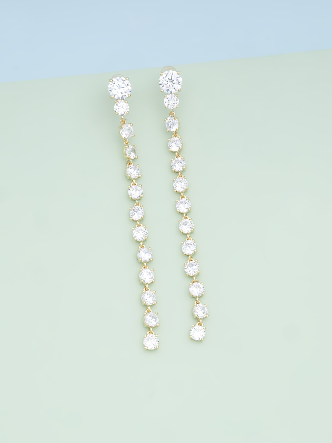 

Kushal's Fashion Jewellery Gold-Toned & White Contemporary Drop Earrings