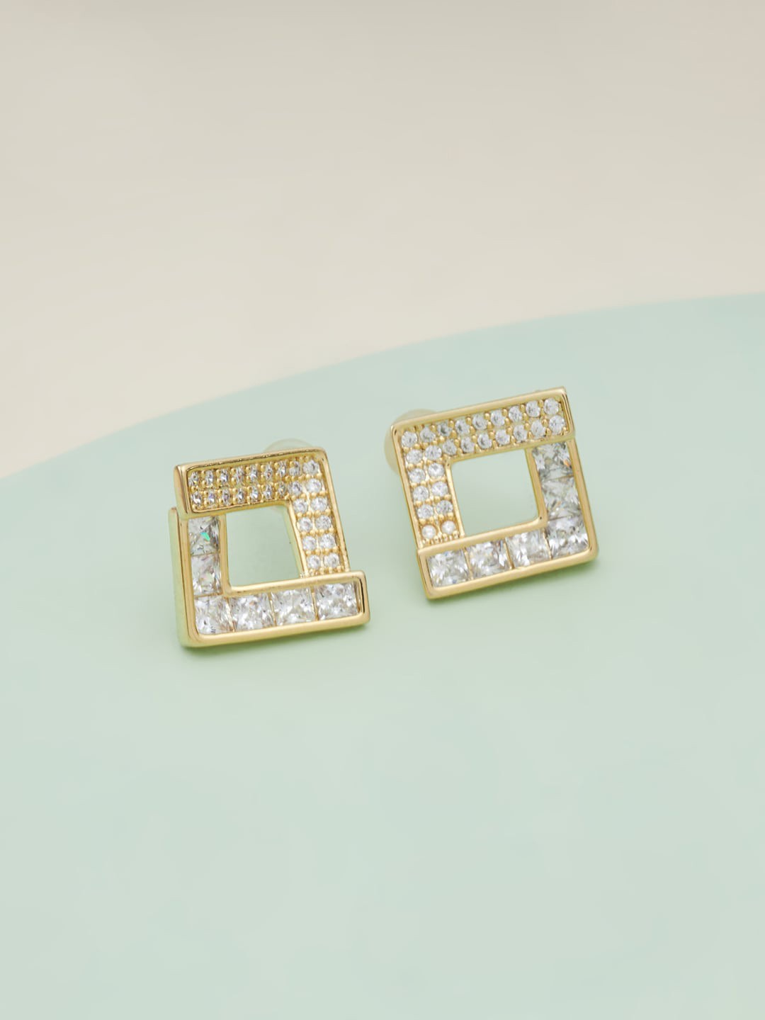 

Kushal's Fashion Jewellery Square Studs Earrings, White
