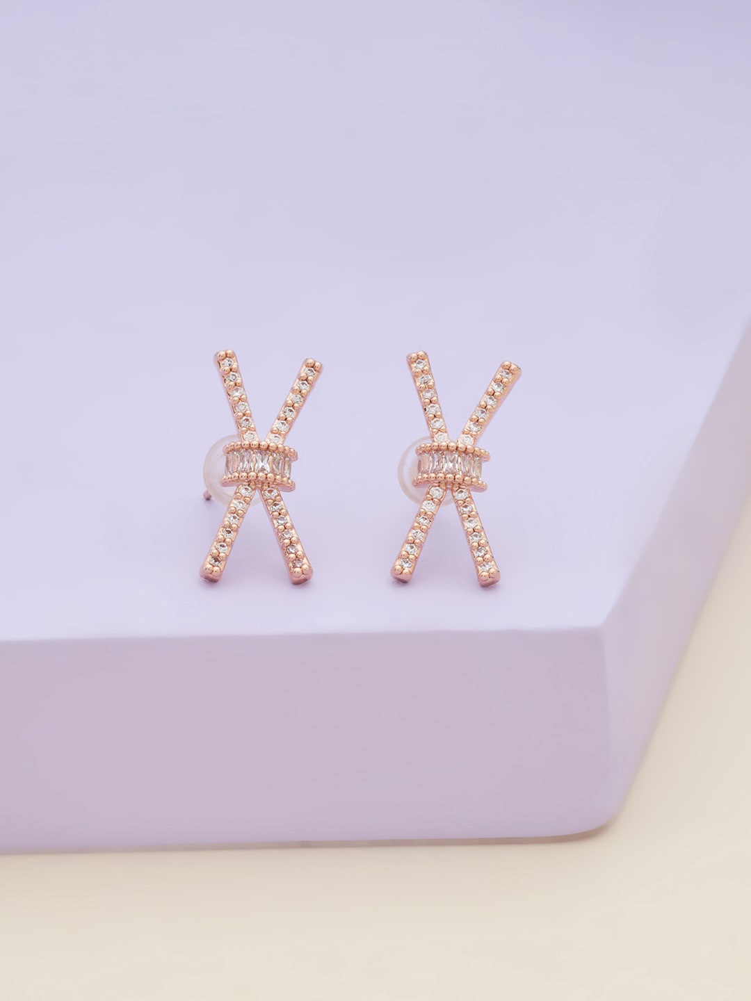 

Kushal's Fashion Jewellery White Contemporary Studs Earrings