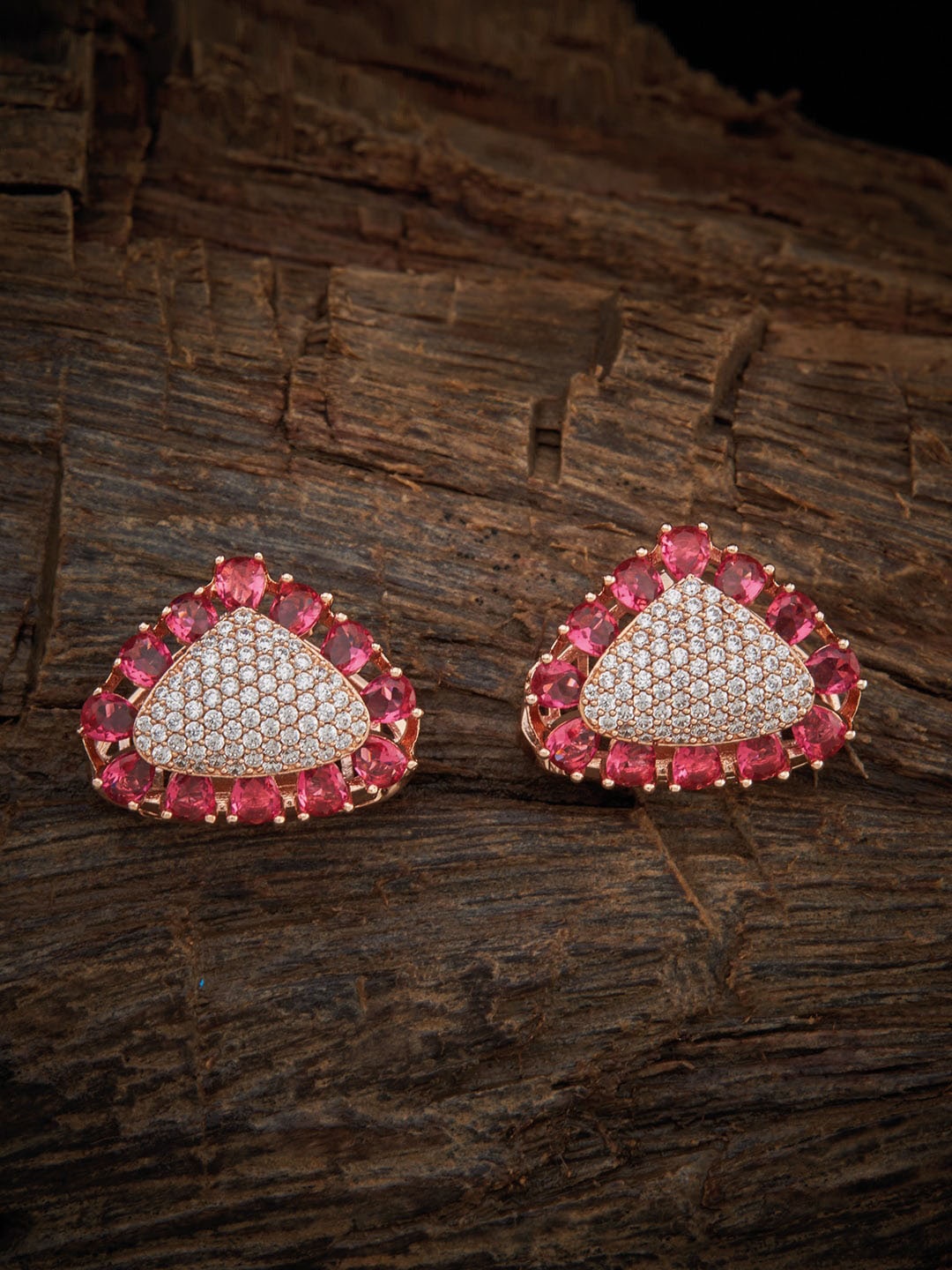 

Kushal's Fashion Jewellery Women Red Triangular Studs Earrings