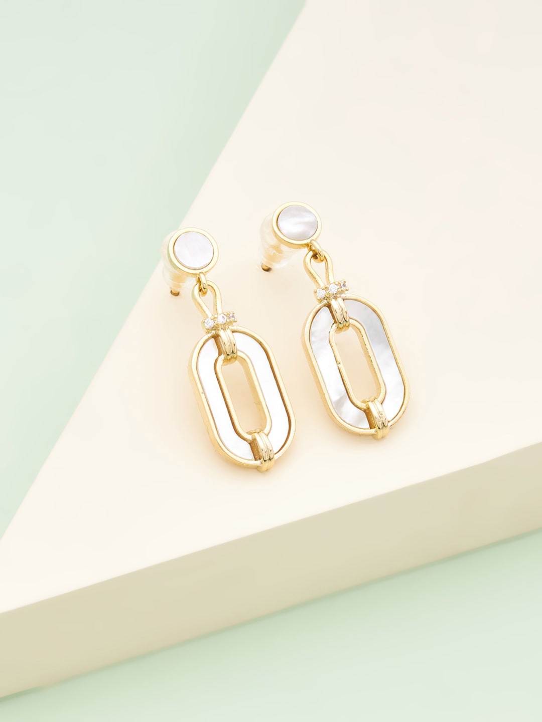 

Kushal's Fashion Jewellery White Quirky Drop Earrings