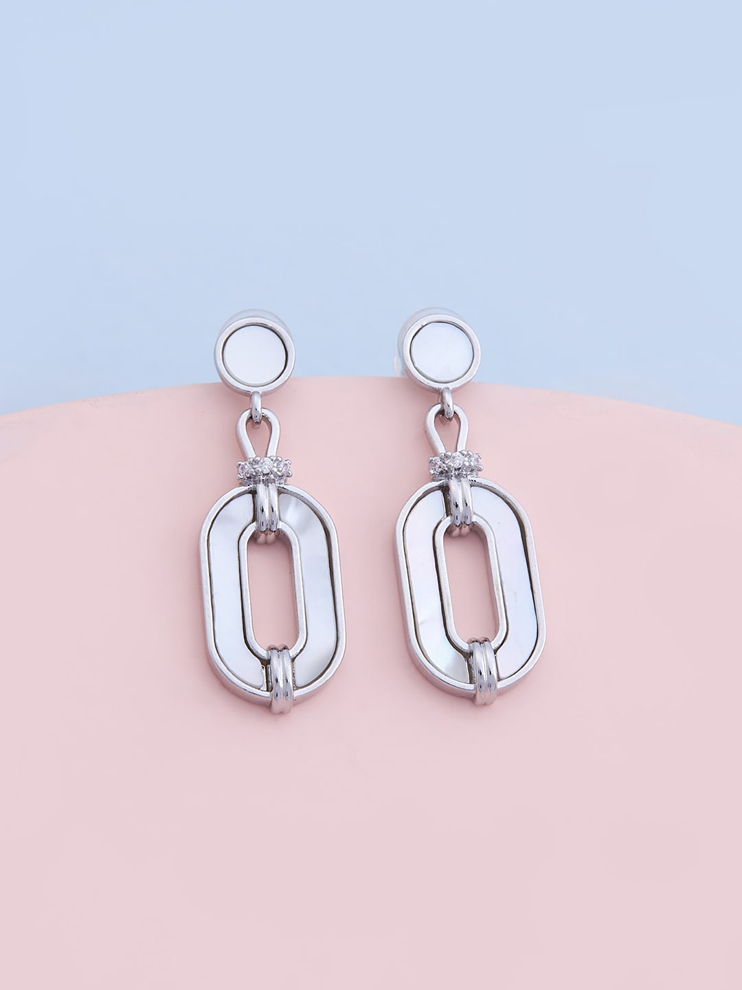 

Kushal's Fashion Jewellery Women White Rhodium Plated Drop Earrings