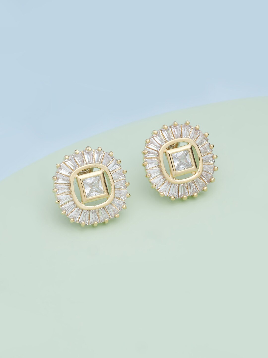

Kushal's Fashion Jewellery White Circular Studs Earrings