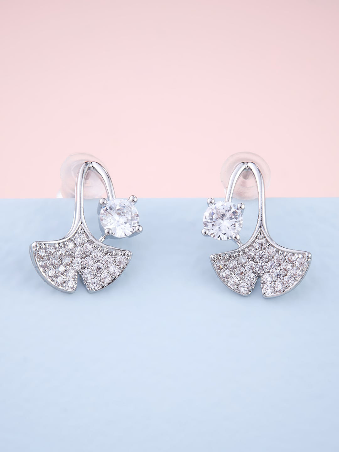 

Kushal's Fashion Jewellery White Contemporary Studs Earrings