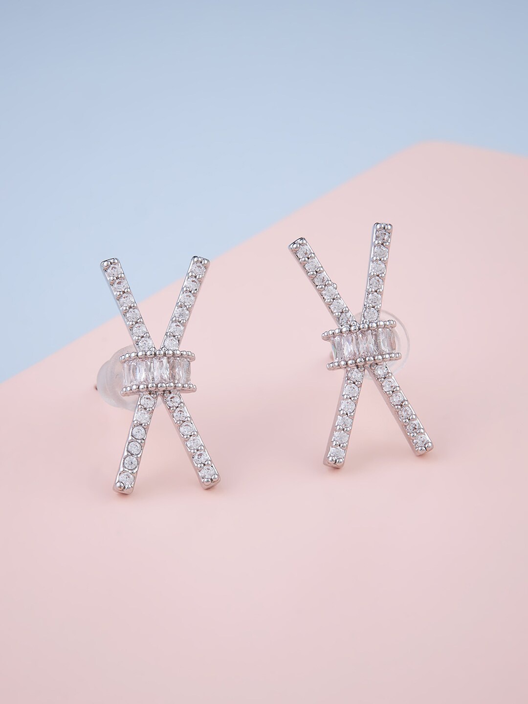 

Kushal's Fashion Jewellery Contemporary Studs Earrings, White