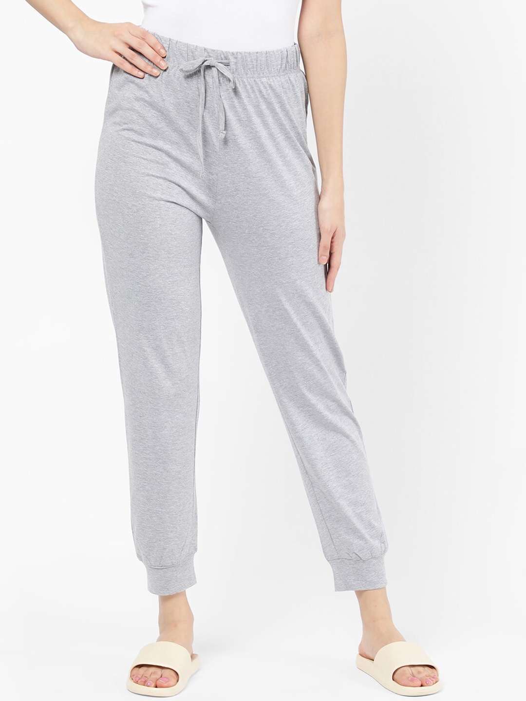 

R&B Women Grey Melange Solid Lounge Pants