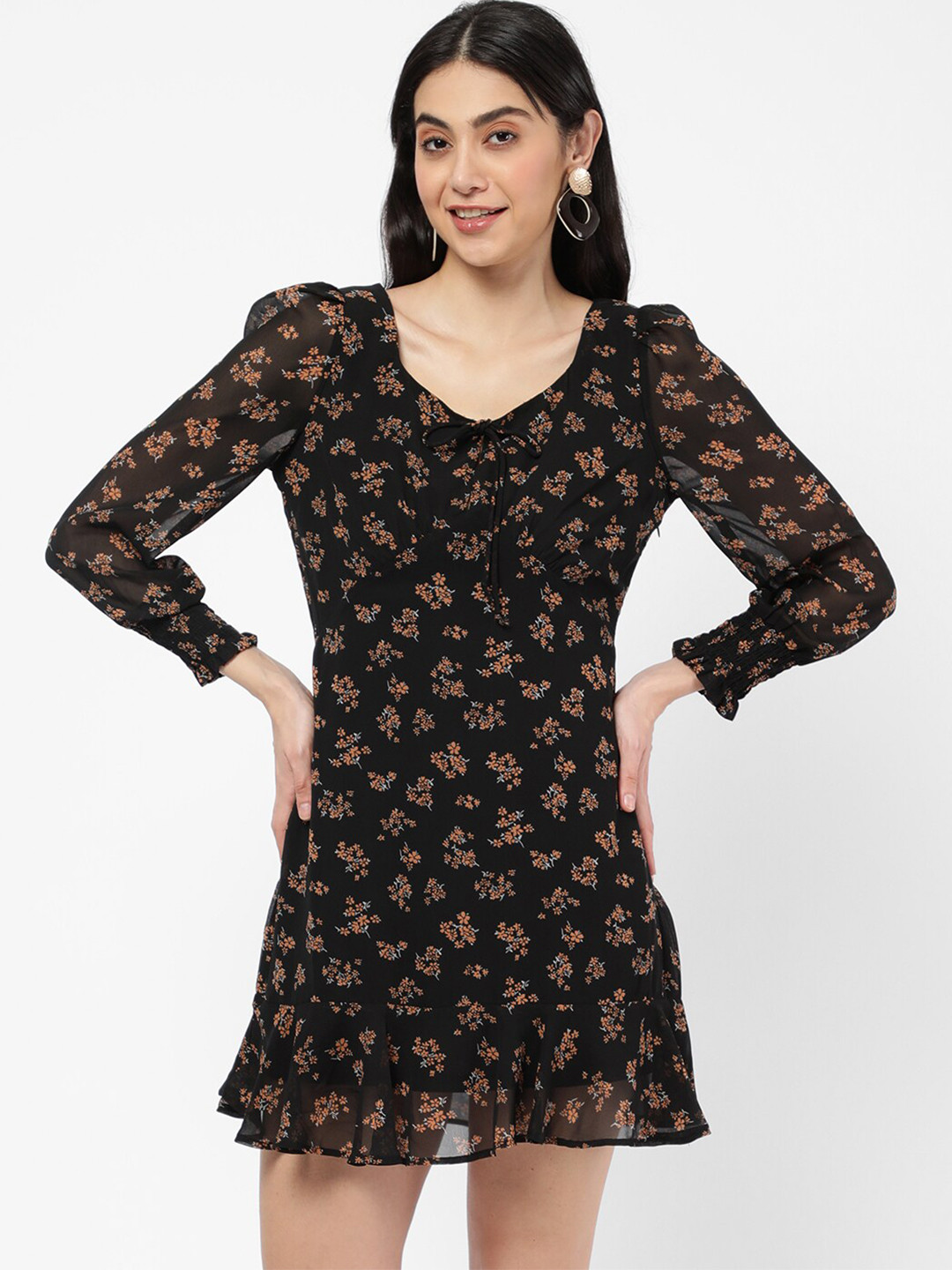 

R&B Black Floral Dress