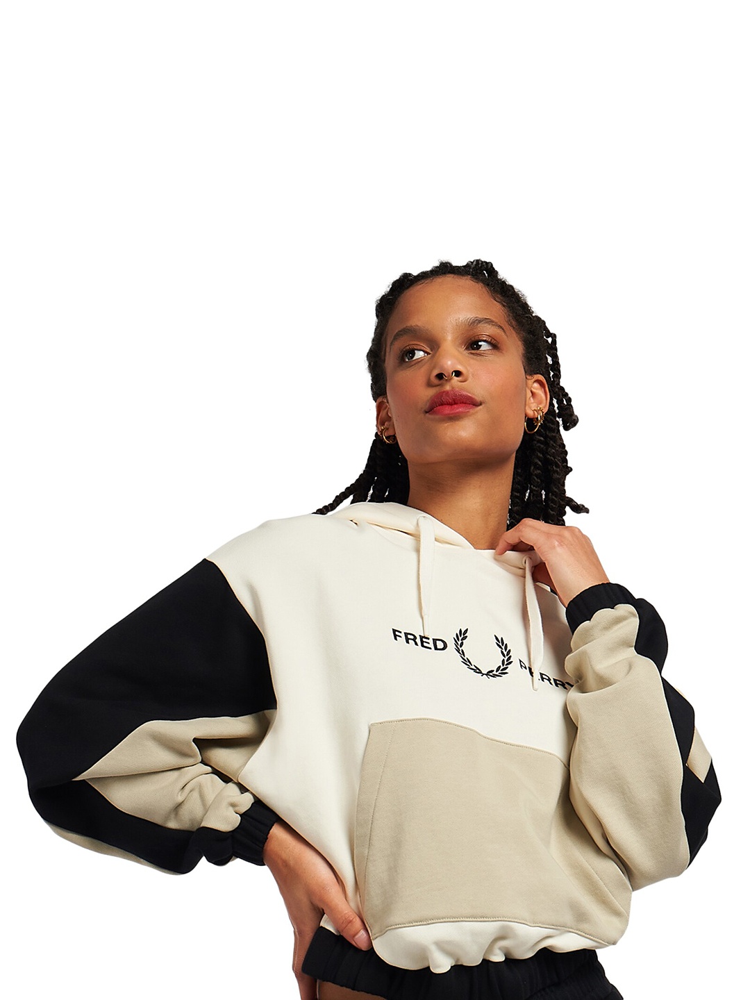 

Fred Perry Women Cream-Coloured Colourblocked Sweatshirt