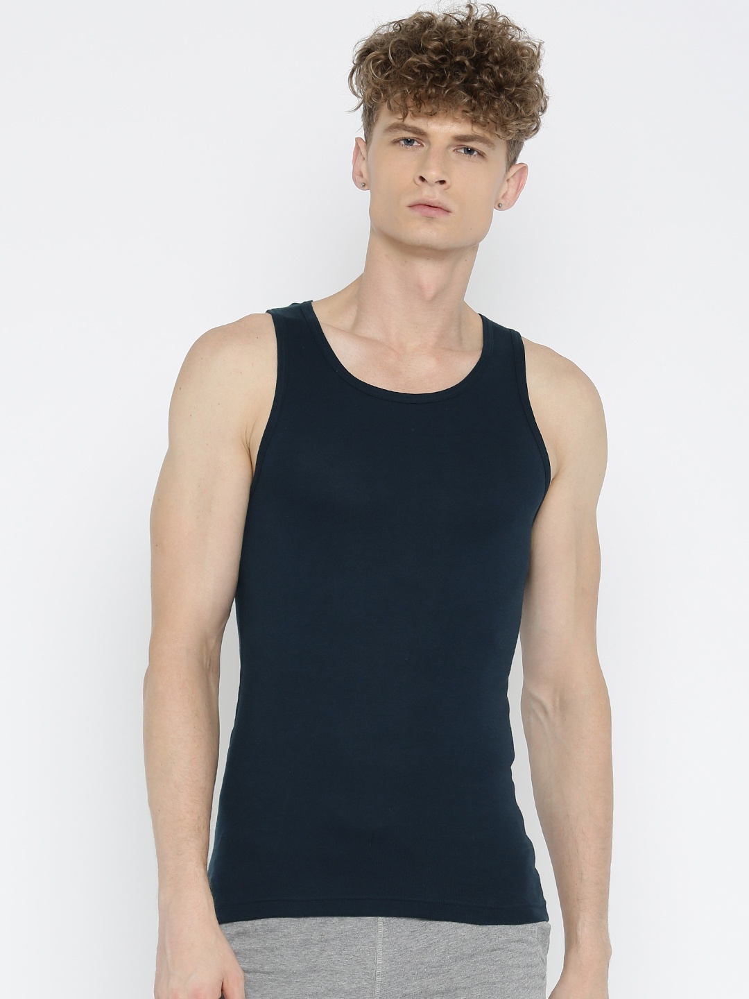 

Jockey Combed Cotton Rib Innerwear Vest FP04-0105, Navy blue