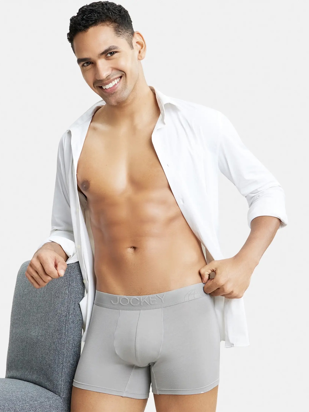 

Jockey Tencel Micro Modal Solid Trunk with Natural Stayfresh Properties-IC25, Grey
