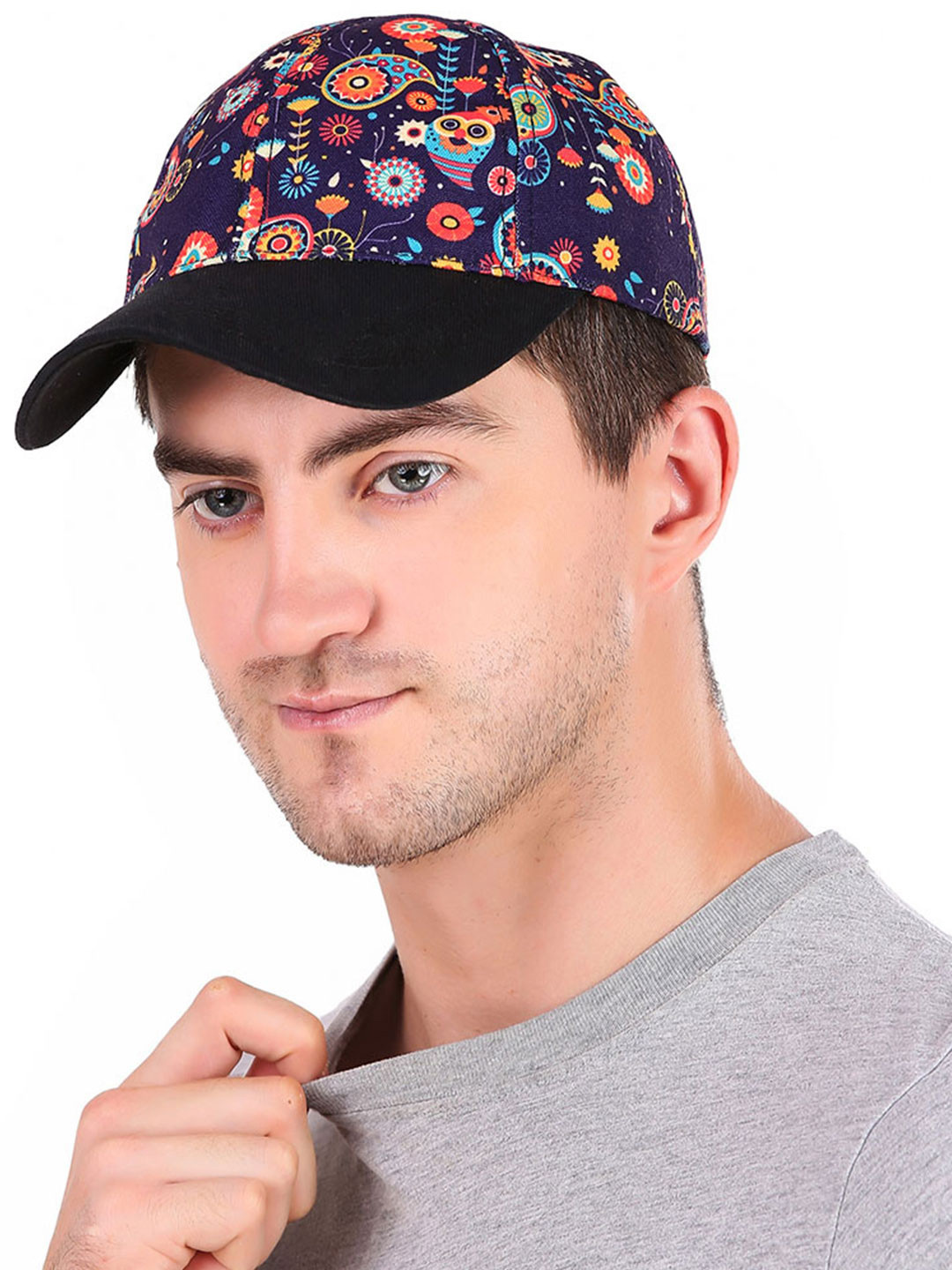 

Knotyy Printed Snapback Cap, Blue