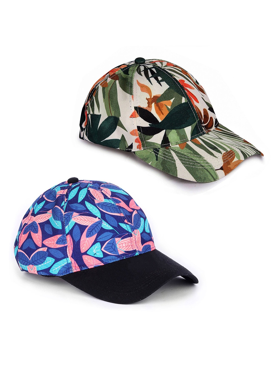 

Knotyy Pack Of 2 Printed Snapback Cap, Green