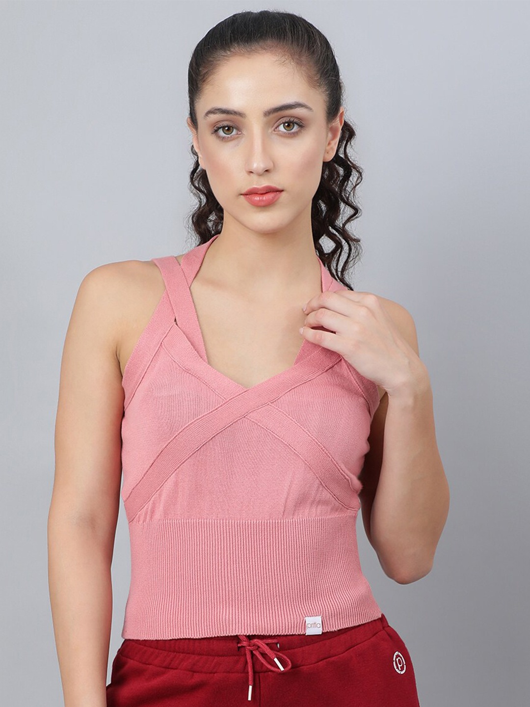 

Pritla Women Pink Regular Fitted Top