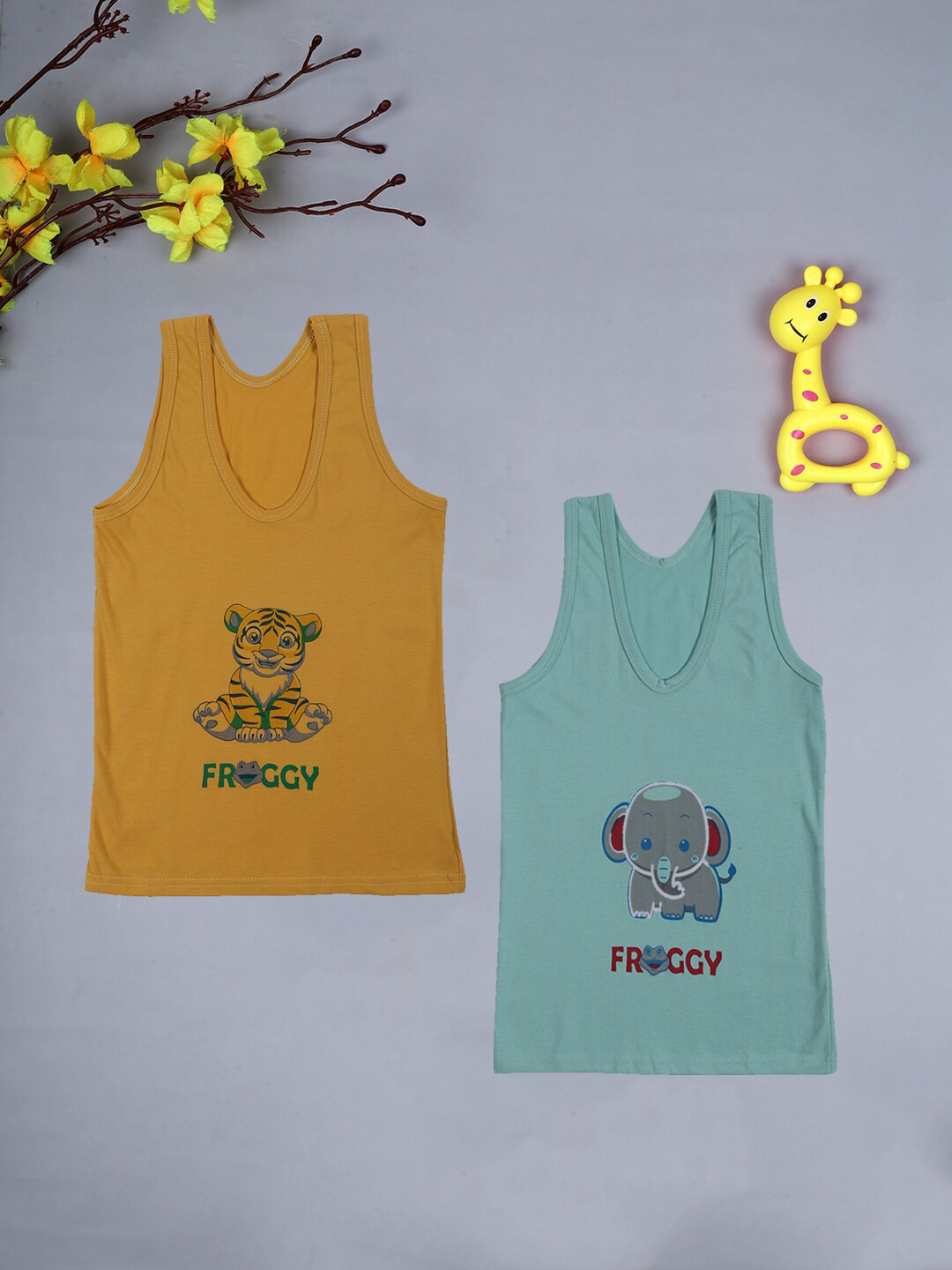 

FROGGY Boys Pack Of 2 Assorted Innerwear Vests
