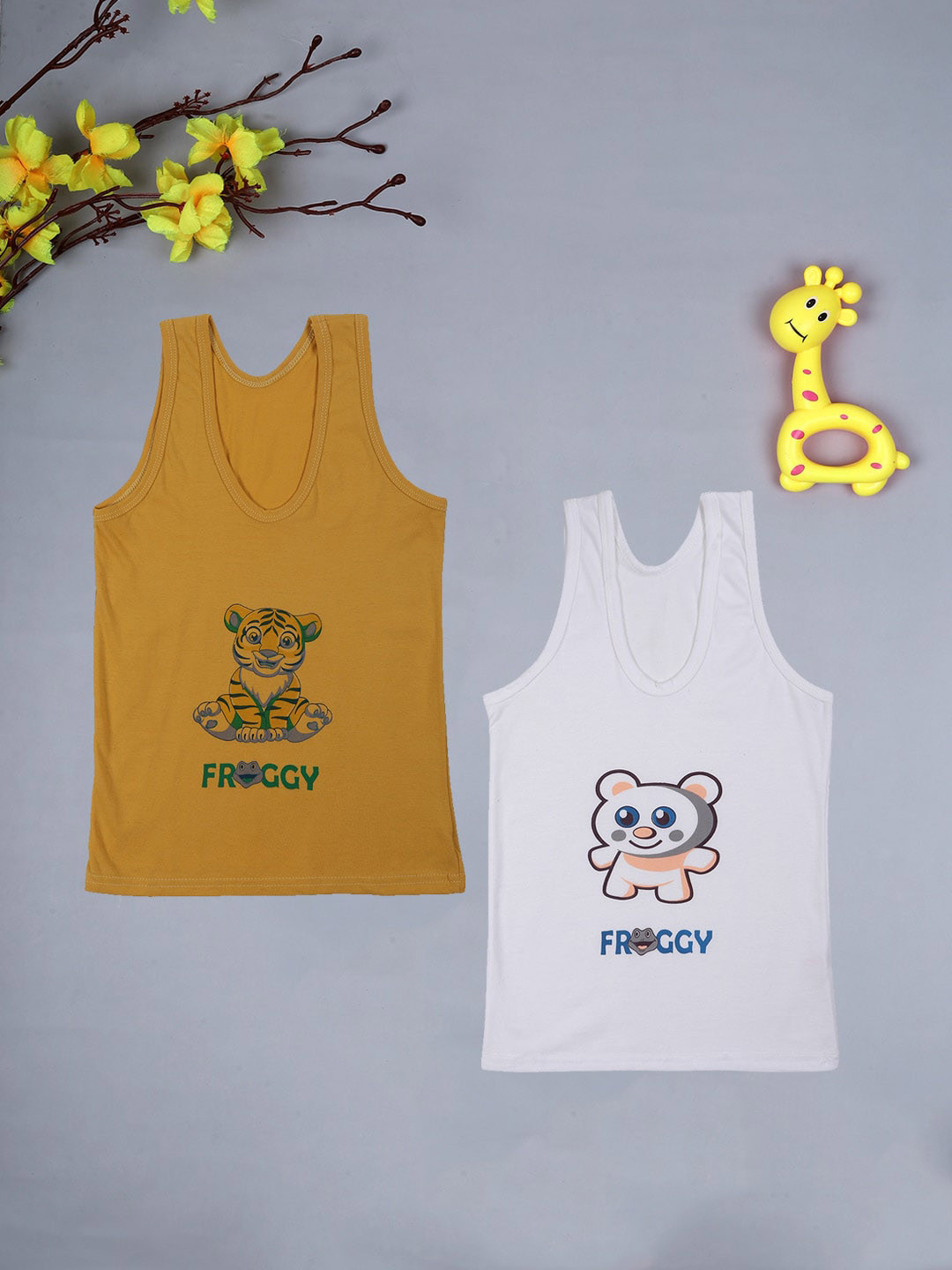 

FROGGY Boys Pack Of 2 Assorted Innerwear Basic Vests