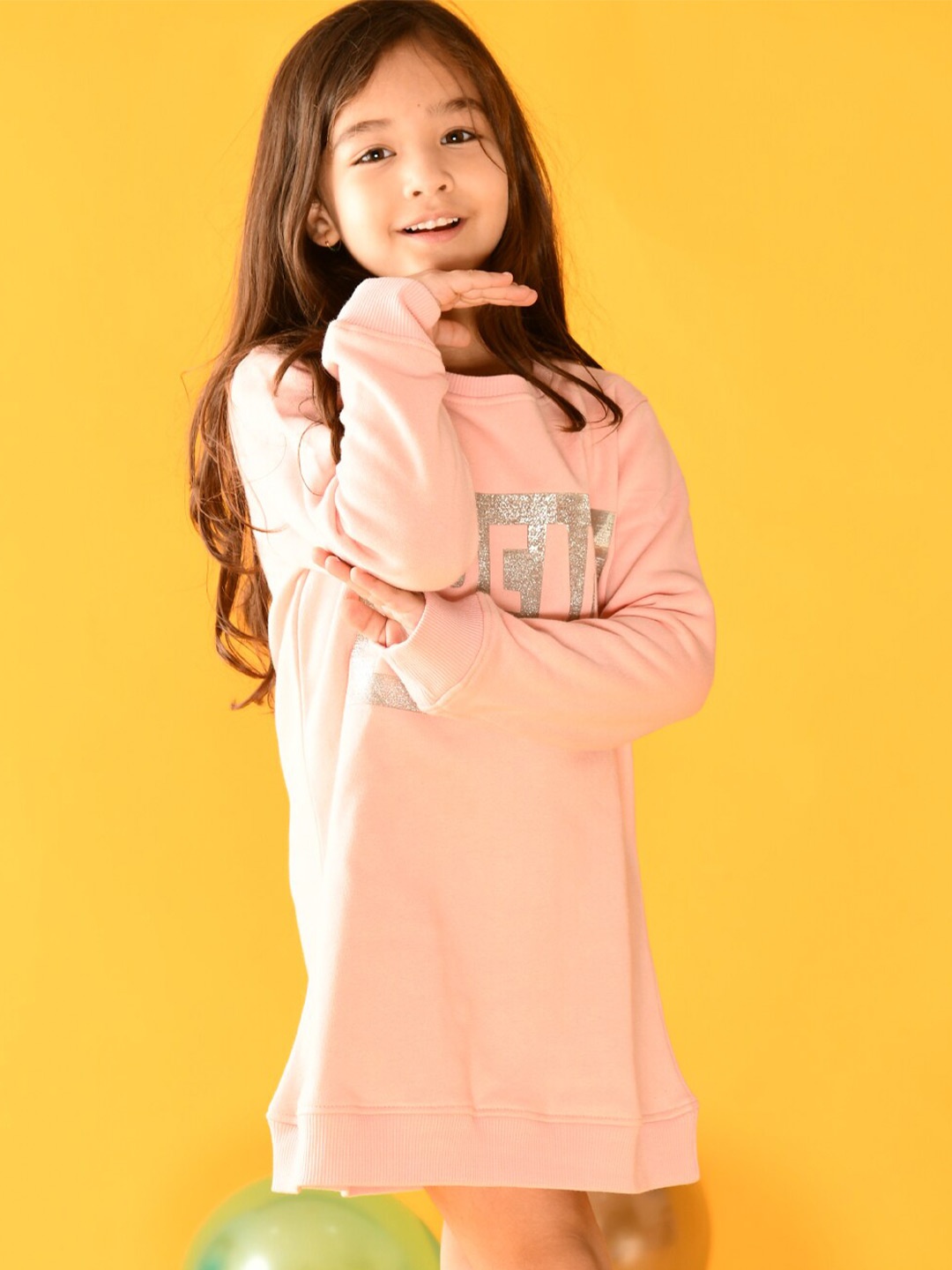 

Anthrilo Girl Pink Applique Jumper Dress