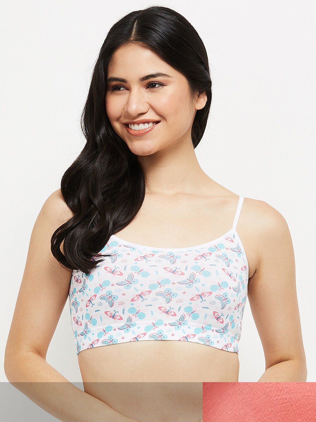 

max Floral Cotton Lightly Padded Bra, Peach
