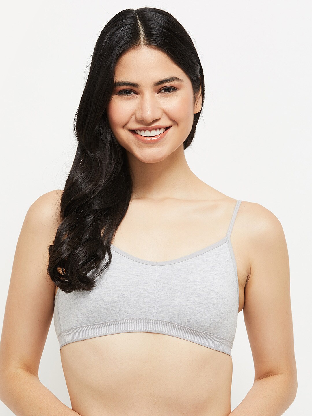 

max Cotton Lightly Padded Bra, Grey melange