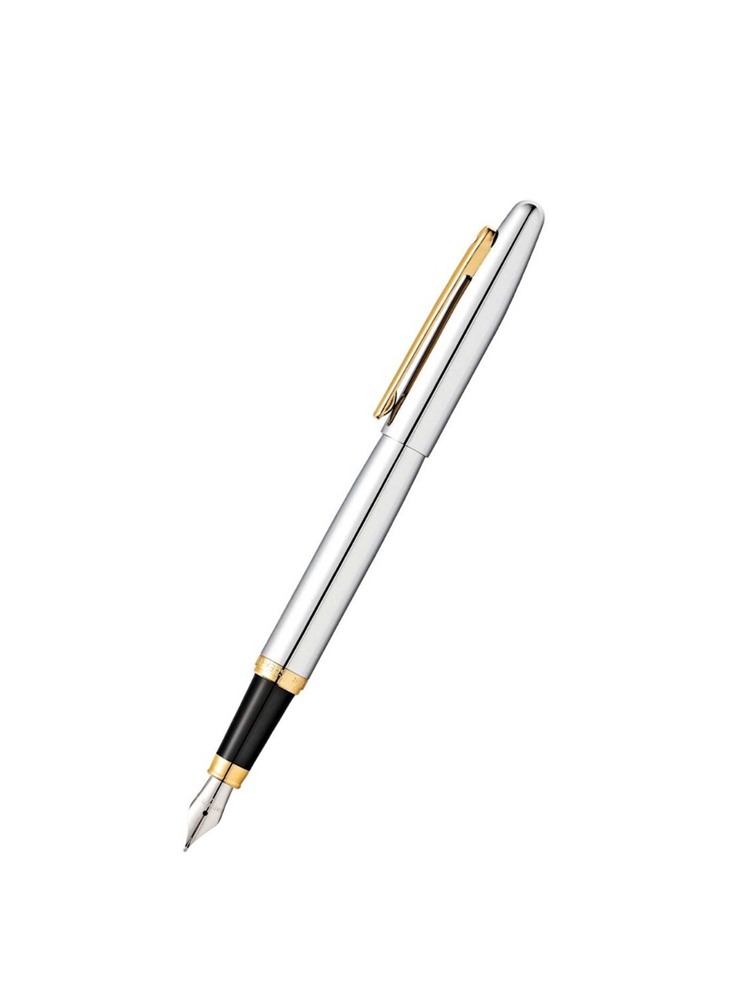 

Sheaffer Chrome with Gold Trim E9422 VFM Medium Nib Fountain Pen, Silver